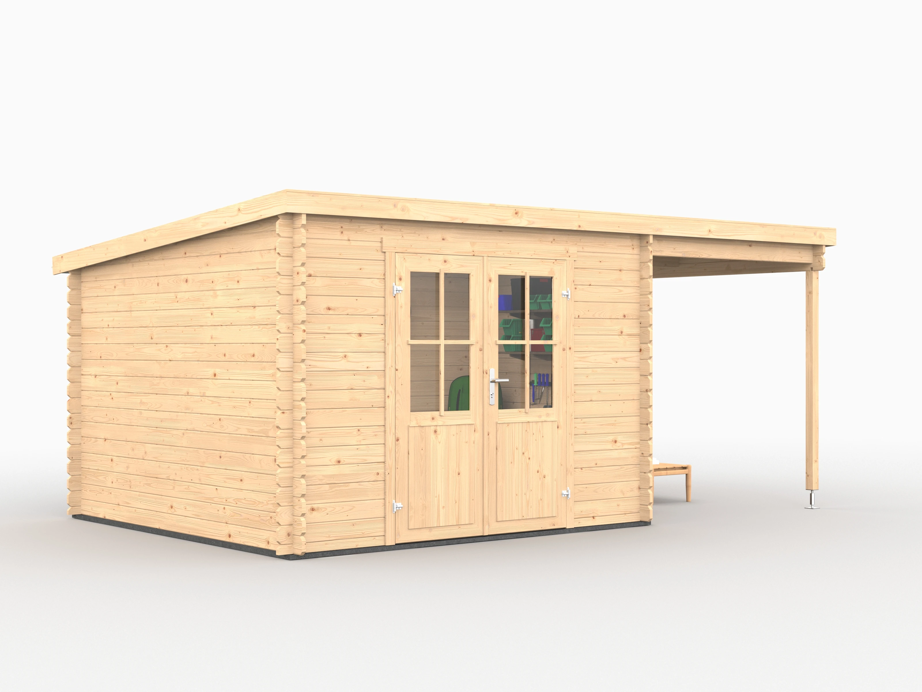 Blokhut Lessenaarsdak Bjorn 501 x 319 cm - Afbeelding 3